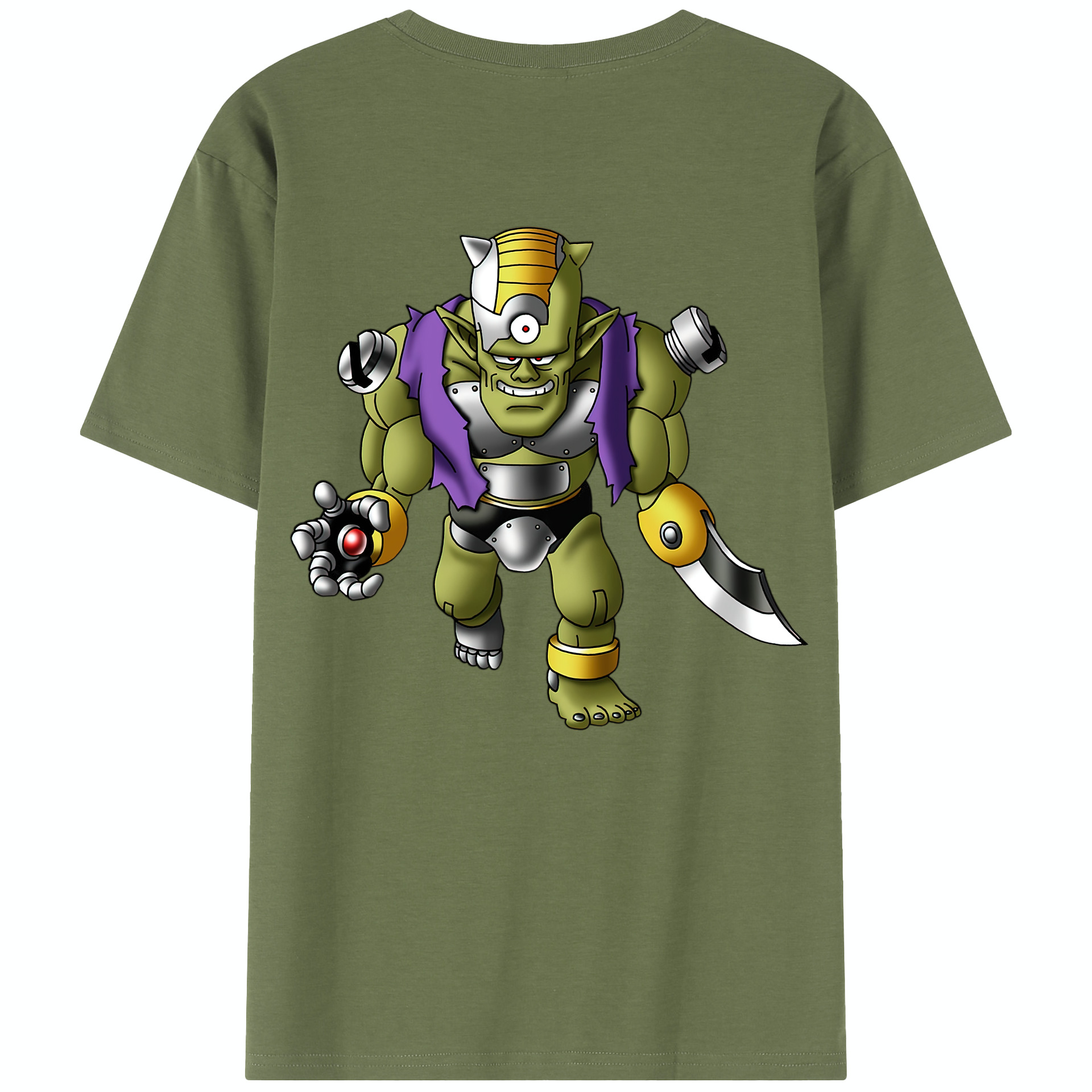 （画像用） ドラゴンクエスト Doragon Kuesuto Dragon Quest 綿100％半袖Tシャツ（背面プリント）